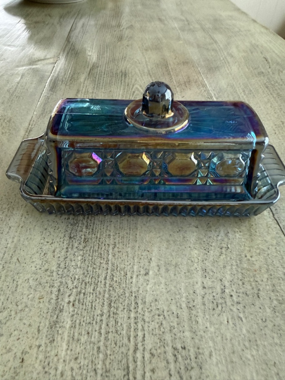 Indiana Carnival Glass Butter Dish